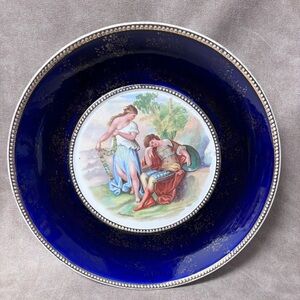 Antique Empire Works, Stoke on Trent, England. Cobalt Blue with 22 k Gold Plate